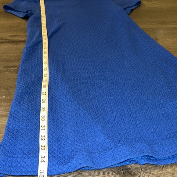 Anthropologie Maeve 60s Retro Textured Short Sleeve Shift Dress Size Small Blue - Picture 10 of 12
